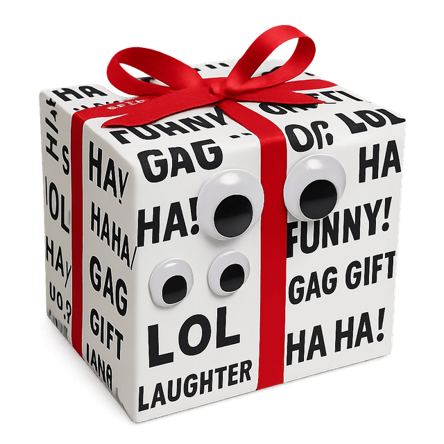 Gag gift box with googly eyes